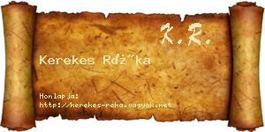Kerekes Réka névjegykártya